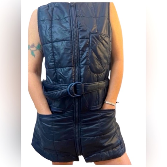 1960’s 1970’s Rare Ultra Mini Puffer Ski Dress or Long Vest in Macy, Snow Bunny! - Picture 5 of 7